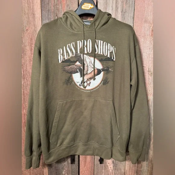 Bass Pro Shops Mallard Men’s Large Hoodie NWOT OD Green - Picture 2 of 6